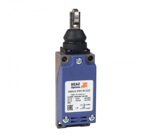 Выключатель концевой OptiLiS  D4V-8122Z толкатель роликовый поперечный металлический XCKP2103P16  378685  КЭАЗ