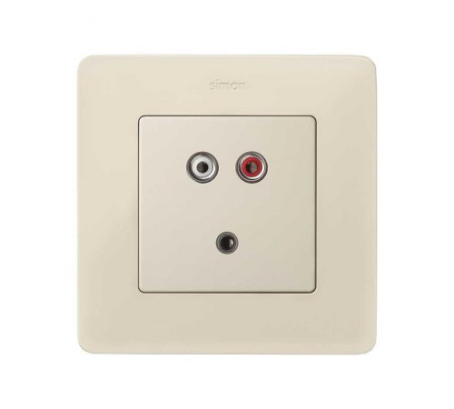 Simon 82 Накладка для коннектора мини-джек + 2RCA, S82, S82N, S82 Detail, слоновая кость  8201092-031  Simon