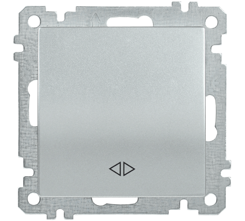 BOLERO серебрянный Выключатель 1-клавишный перекрестный 10А ВС10-1-3-Б  EVB13-K23-10  IEK