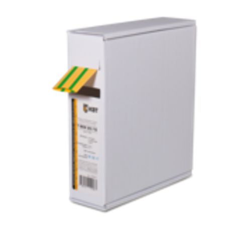 Термоусаживаемя трубка в евро-боксеT-BOX 12/6 желто-зеленый (10м)  65626  КВТ