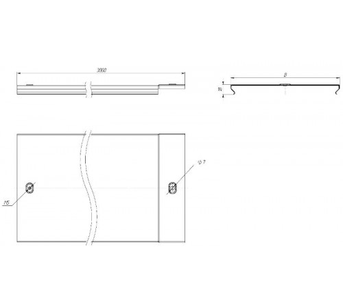 Крышка на лоток осн.300х3000-0,6 мм  k30010  EKF