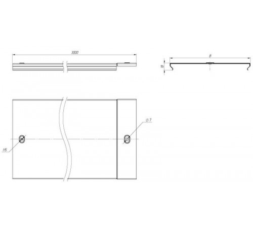 Крышка на лоток осн.300х3000-0,6 мм  k30010  EKF