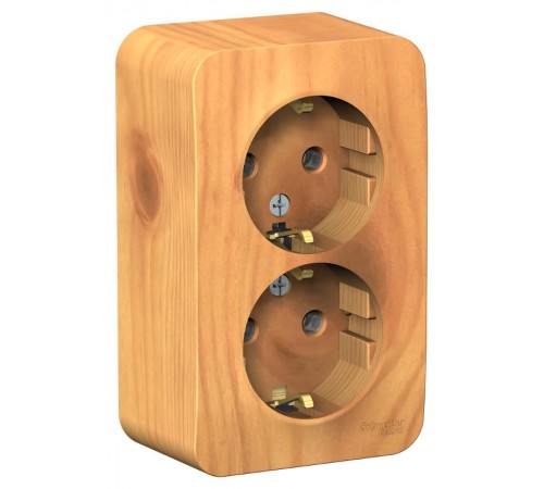 Blanca Ясень О/У с изолирующей пластиной Ясень Розетка 2-ая с заземлением. без шторок 16А, 250В  BLNRA010215  SE