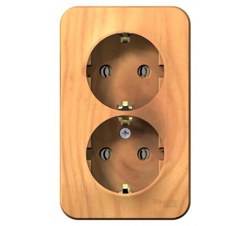 Blanca Ясень О/У с изолирующей пластиной Ясень Розетка 2-ая с заземлением. без шторок 16А, 250В  BLNRA010215  SE