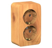 Blanca Ясень О/У с изолирующей пластиной Ясень Розетка 2-ая с заземлением. без шторок 16А, 250В  BLNRA010215  SE