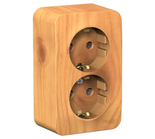 Blanca Ясень О/У с изолирующей пластиной Ясень Розетка 2-ая с заземлением. без шторок 16А, 250В  BLNRA010215  SE