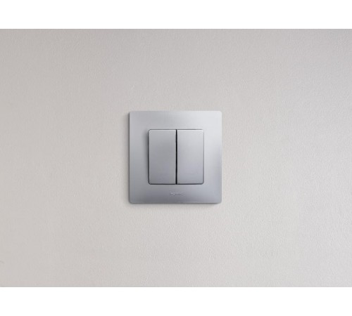 Etika Алюминий Выключатель 2-клавишный, автозажимные клеммы, 10 AX, 250 В  672402  Legrand