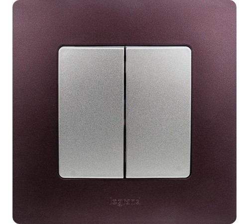 Etika Алюминий Выключатель 2-клавишный, автозажимные клеммы, 10 AX, 250 В  672402  Legrand