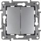 Etika Алюминий Выключатель 2-клавишный, автозажимные клеммы, 10 AX, 250 В  672402  Legrand
