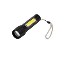 Фонарь универсальный рабочий/походный, головной свет 1,5 Вт, боковой 2 Вт, встроенный аккумулятор, алюминиевый, USB кабель  75-714  Rexant