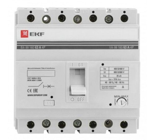 Выключатель автоматический ВА-99 160/63А 4P 35кА EKF  mccb99-160-63-4P  EKF