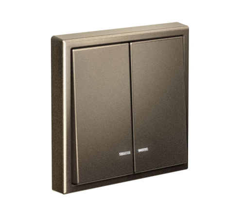 ArtGallery Мокко Выключатель 2-клавишный с подсветкой, сх.5а, 10АХ, механизм  GAL000653  SE