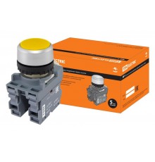 Кнопка MP1-20Y в сборе d22мм 1з+1р желтая  SQ0747-0003  TDM