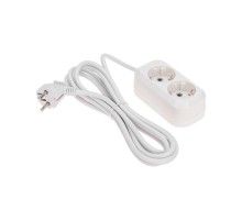 Удлинитель 2 гнезда, 3м, 3х0,75мм, с/з, белый  13-4203  PROconnect