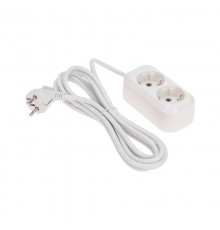 Удлинитель 2 гнезда, 3м, 3х0,75мм, с/з, белый  13-4203  PROconnect