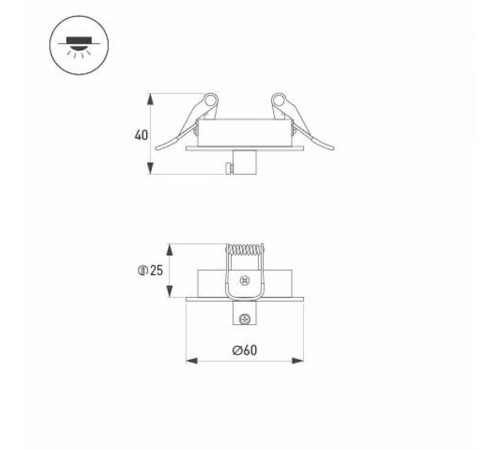 Чаша потолочная встраиваемая SPX-CANOPY-R60-C4 (BK) (Arlight, Металл)  046020  Arlight
