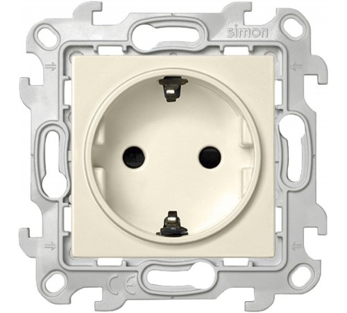 Simon 24 Сл. кость Розетка 2К+З Schuko со шторками  2450432-031  Simon