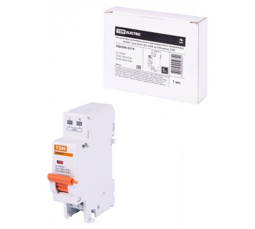Расцепитель минимального и максимального напряжения РММ47 (для ВА47-60) 230В на DIN-рейку  SQ0206-0219  TDM