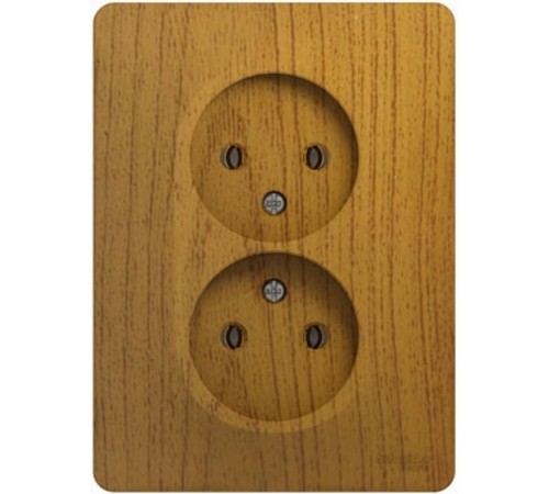 Glossa Дерево Дуб Розетка 2-я без заземления (в сборе с рамкой)  GSL000520  SE