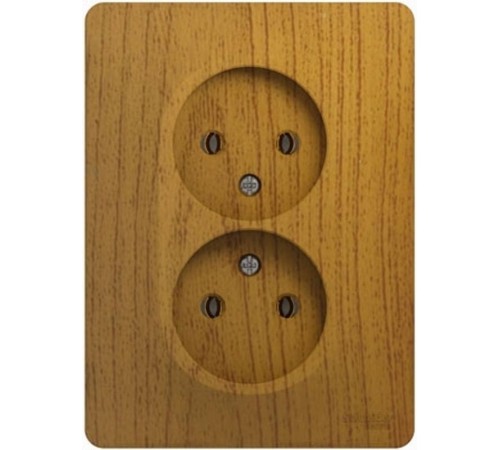 Glossa Дерево Дуб Розетка 2-я без заземления (в сборе с рамкой)  GSL000520  SE