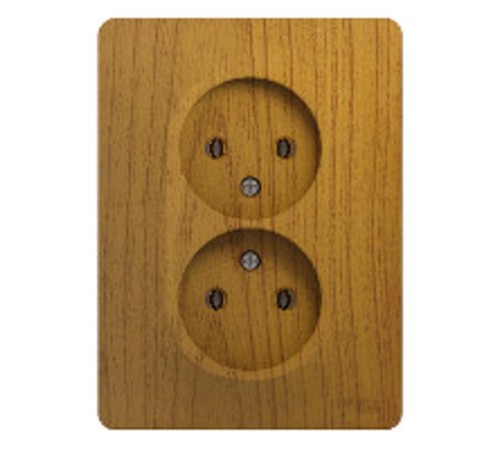 Glossa Дерево Дуб Розетка 2-я без заземления (в сборе с рамкой)  GSL000520  SE