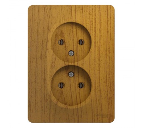 Glossa Дерево Дуб Розетка 2-я без заземления (в сборе с рамкой)  GSL000520  SE