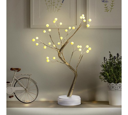 Декоративный светильник Жемчужное дерево h 45 см, ЕGNID - 36W , теплый свет, 36  диодов, 3*АА, IP20  Б0051949  ЭРА