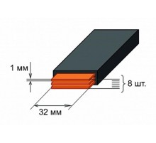 Шина медная гибкая изолированная ШМГ 8х(32x1мм) 2м.   SQ0828-0007  TDM