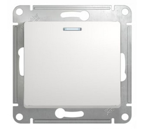 Glossa Белый Переключатель 1-клавишный с подсветкой, сх.6а, 10АХ  GSL000163  SE