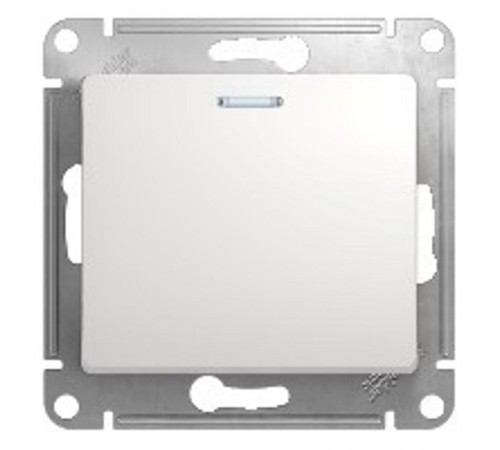 Glossa Белый Переключатель 1-клавишный с подсветкой, сх.6а, 10АХ  GSL000163  SE