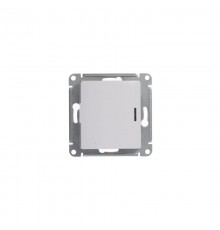 Glossa Белый Переключатель 1-клавишный с подсветкой, сх.6а, 10АХ  GSL000163  SE
