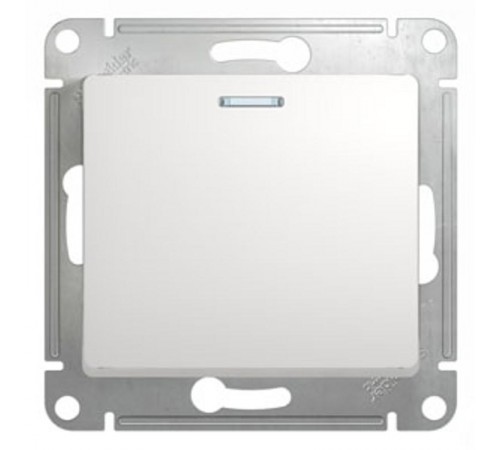 Glossa Белый Переключатель 1-клавишный с подсветкой, сх.6а, 10АХ  GSL000163  SE