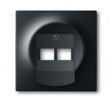 Плата центральная (накладка) для 2-постовой телекоммуникационной розетки , серия impuls, цвет чёрный бархат  1753-0-0161   2CKA001753A0161  ABB