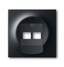 Плата центральная (накладка) для 2-постовой телекоммуникационной розетки , серия impuls, цвет чёрный бархат  1753-0-0161   2CKA001753A0161  ABB