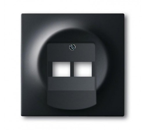 Плата центральная (накладка) для 2-постовой телекоммуникационной розетки , серия impuls, цвет чёрный бархат  1753-0-0161   2CKA001753A0161  ABB