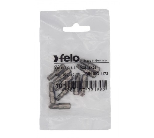 Бита крестовая серия Industrial PZ 3X25, 10 шт  02103010  Felo