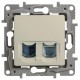 Etika Слоновая кость Розетка телефонная + компьютерная (RJ11+RJ45) 5 кат. UTP  672352  Legrand
