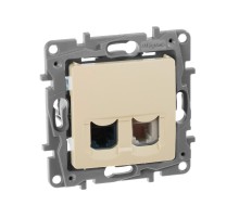 Etika Слоновая кость Розетка телефонная + компьютерная (RJ11+RJ45) 5 кат. UTP  672352  Legrand