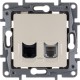 Etika Слоновая кость Розетка телефонная + компьютерная (RJ11+RJ45) 5 кат. UTP  672352  Legrand