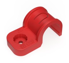 Крепеж-скоба пластиковая односторонняя для прямого монтажа  атмосферостойкая красная в п/э d20 мм (50шт/600шт уп/кор)  PR13.2057  Промрукав