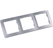 Рамка трёхместная, скрытой установки, цвет серебро  Р403-06  HEGEL