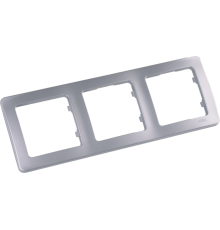 Рамка трёхместная, скрытой установки, цвет серебро  Р403-06  HEGEL