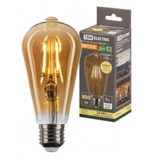 Лампа светодиодная "Винтаж" золотистая ST64, 7 Вт, 230 В, 2700 К, E27 (конус)  SQ0340-0343  TDM