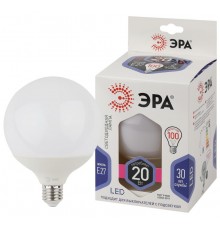 Лампа светодиодная LED G125-20W-6000K-E27 (диод, шар декор, 20Вт, холод, E27) (20/240)  Б0049082  ЭРА