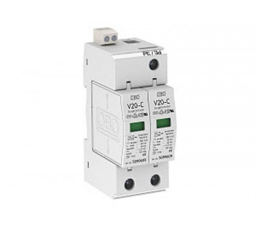 Устройства защиты от импульсных перенапряжений УЗИП для силовых сетей 2 пол. (Класс II), 280 В (V20-C 2+FS-280)  5094632  OBO Bettermann
