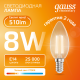Лампа светодиодная   Filament Elementary Свеча 8W 510lm 2700К Е14 LED 1/10/100  32118  Gauss