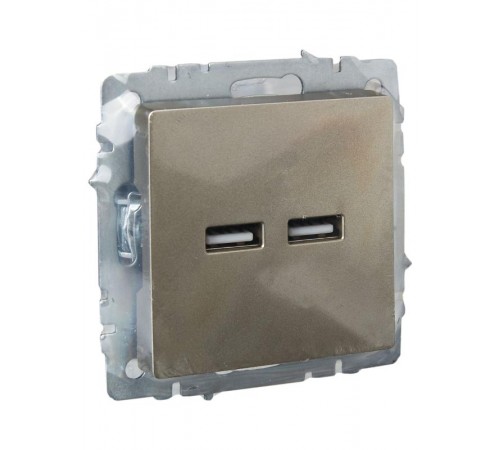 BRITE Розетка USB A+A 3,1А РЮ10-1-БрШ шампань  BR-U21-D31-K37  IEK