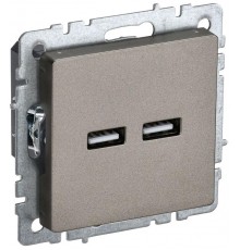 BRITE Розетка USB A+A 3,1А РЮ10-1-БрШ шампань  BR-U21-D31-K37  IEK