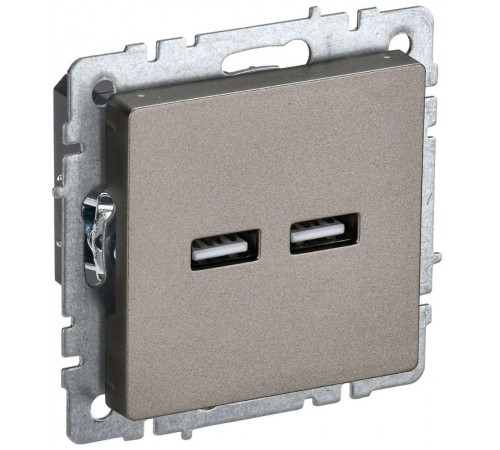 BRITE Розетка USB A+A 3,1А РЮ10-1-БрШ шампань  BR-U21-D31-K37  IEK