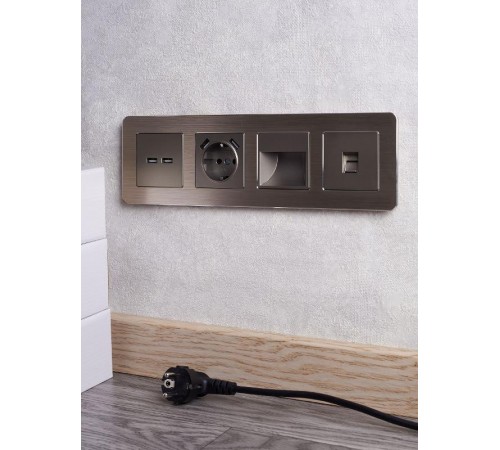 BRITE Розетка USB A+A 3,1А РЮ10-1-БрШ шампань  BR-U21-D31-K37  IEK